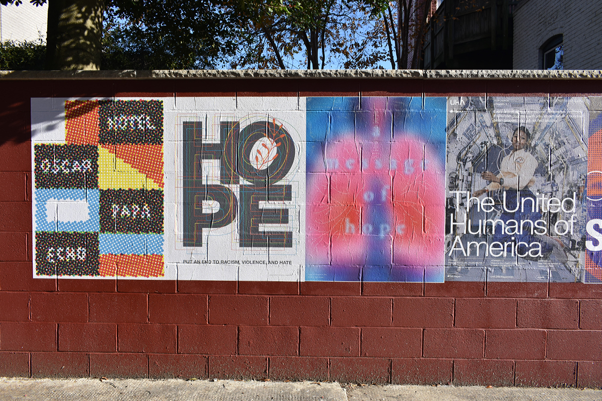 Hope wall poster in place